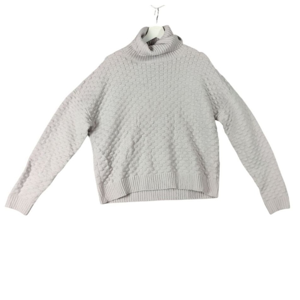 Lulus Womens Coquette Soft Girl Pastel Turtleneck Sweater XL Lavender Popcorn